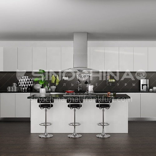 Modern design  UV lacquer with HDF kitchen cabinet-OP15-PVC06
